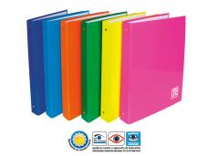 Класьор 4 ринга One Color, А4, картон гланц 35 мм